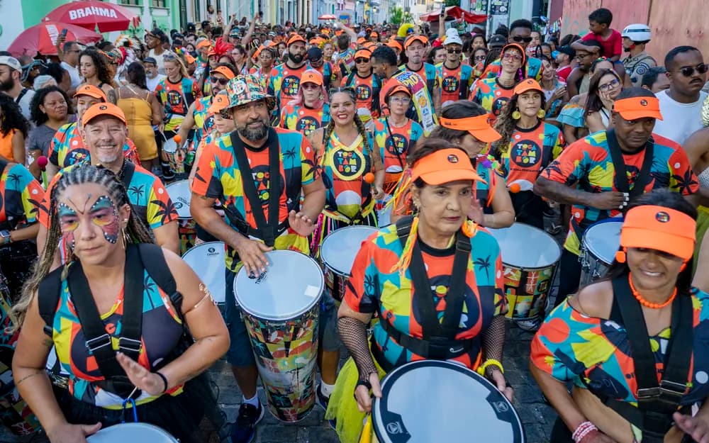 Momento de celebração com os alunos da Tocatambor